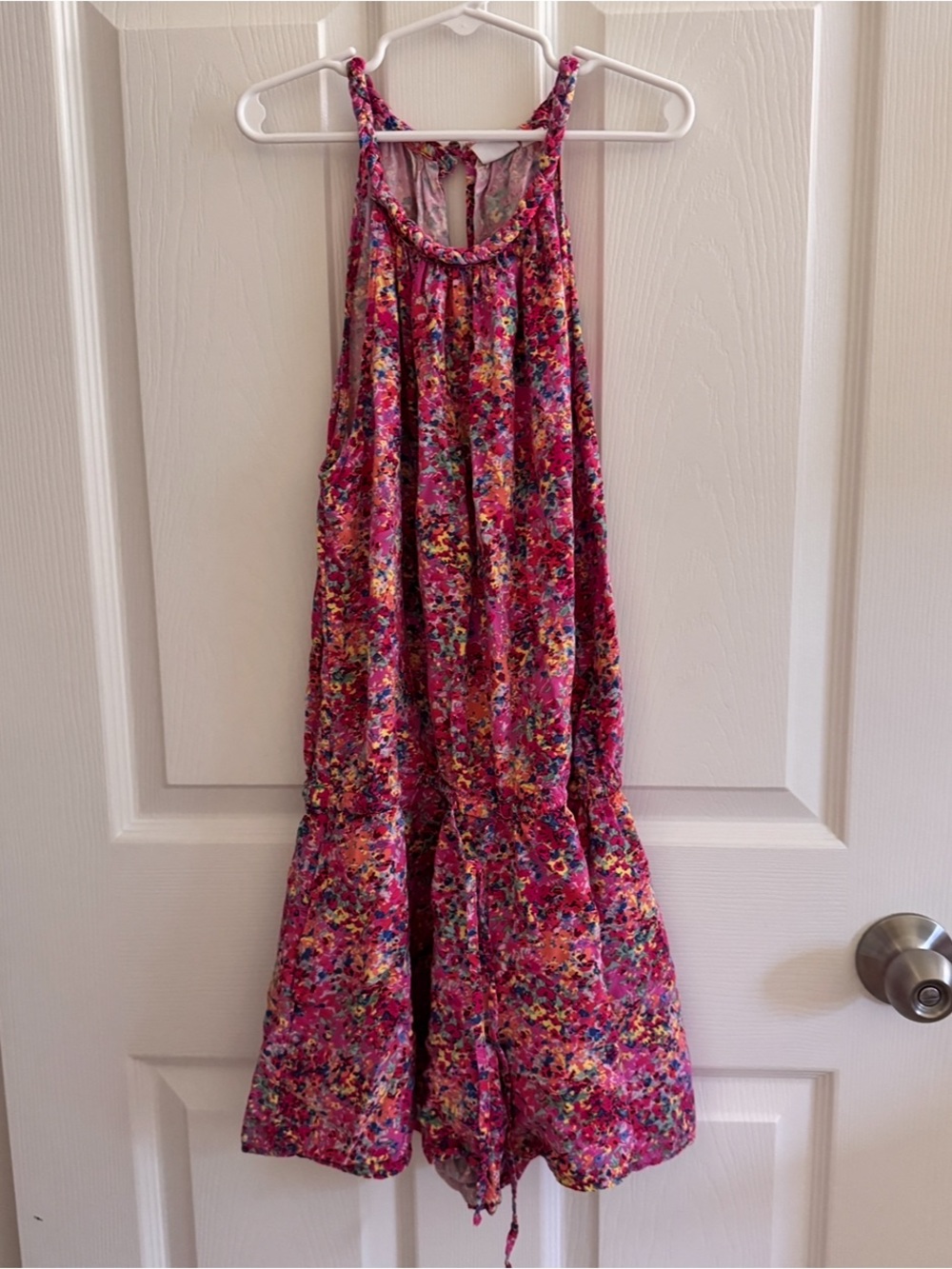 GAP Women’s Petite Pink Confetti Halter Romper